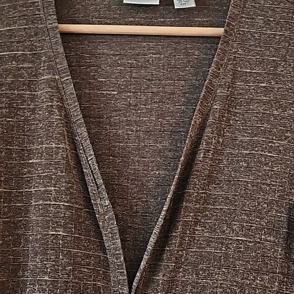 Chico's Open Front Cardigan Sweater Womens Long Sleeve Olive Green Size 1 US 8 - Picture 5 of 6